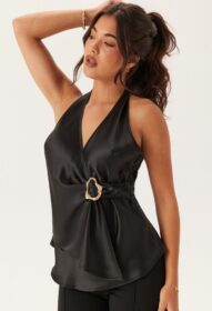 BUBBLEROOM Wrap Gold Detail Blouse