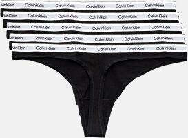 Calvin Klein 5 pack Thong (Low-Rise) BLACK/BLACK/BLACK/B M