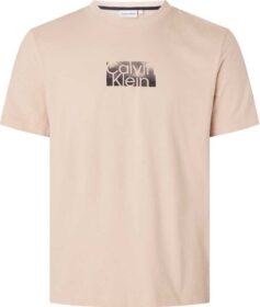 Calvin Klein Cloud Logo Short Sleeve T-shirt Beige L Mies