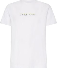 Calvin Klein Multi Color Logo Short Sleeve T-shirt Valkoinen XL Mies