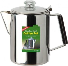 Coghlans Edelstahlkanne Coffee Pot – Kattila Koko 12 Tassen; 9 Tassen, harmaa