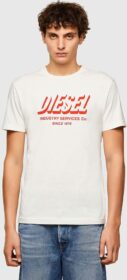 Diesel Diegos A5 Short Sleeve T-shirt Valkoinen XL Mies
