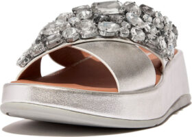 Fitflop F-mode Jewel-deluxe Leather Flatform Cross Sandaalit Kunnostettu