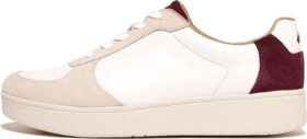 Fitflop Rally Leather/suede Panel Trainers Refurbished Beige EU 39 Nainen