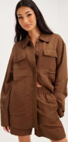 Gant Paidat – Kauluspaidat – Mahogany Brown – Linen Viscose Shirt Jacket – Puserot & Kauluspaidat