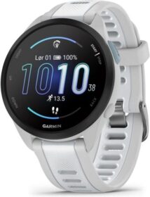 Garmin Forerunner® 165 Music — 42 mm valkoinen AMOLED‑näyttö GPS & musiikki · Premium juoksukello ja sykemittari