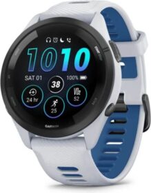 Garmin Forerunner® 265 42 mm valk./sin. AMOLED-kosketusnäyttö musiikki & GPS — premium GPS-juoksukello harjoitus- ja sykemittaukseen