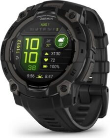 Garmin Instinct 3 45 mm AMOLED musta — GPS-juoksukello & sykemittari edistyneet harjoitusominaisuudet