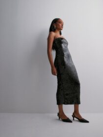 Gina Tricot Juhlamekot & bilemekot – Black – Sequin Midi Tube Dress – Mekot
