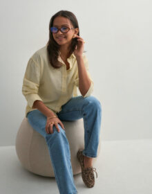 Gina Tricot Keltainen – Linen blend shirt