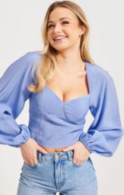 Gina Tricot Puserot – Cornflower Blue – Theresa blouse – Puserot & Kauluspaidat – Jumpers