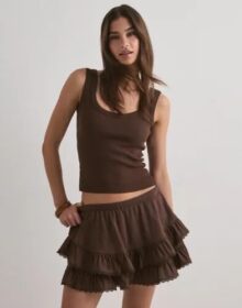 Gina Tricot Ruskea – Frill Skirt