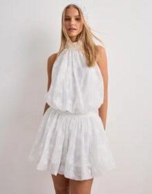 Gina Tricot Valkoinen – Floral Bubble Mini Skirt