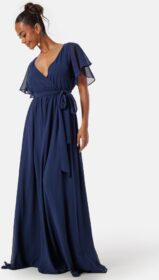 Goddiva Flutter Chiffon Maxi Dress