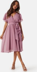Goddiva Flutter Chiffon Midi Dress