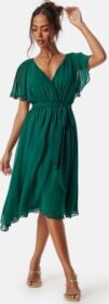 Goddiva Flutter Chiffon Midi Dress Green XXL (UK18)