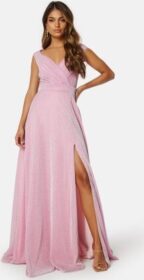 Goddiva Glitter Wrap Maxi Dress Pink XS (UK8)