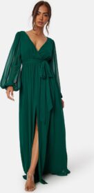 Goddiva Long Sleeve Chiffon Dress