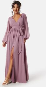 Goddiva Long Sleeve Chiffon Dress