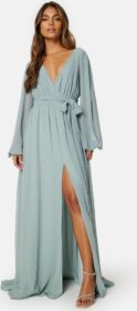 Goddiva Long Sleeve Chiffon Dress