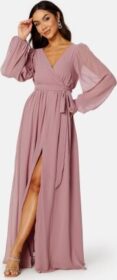 Goddiva Long Sleeve Chiffon Dress Dusk XS (UK8)
