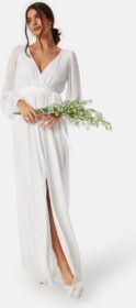 Goddiva Long Sleeve Chiffon Maxi Dress