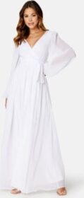 Goddiva Long Sleeve Chiffon Maxi Dress  S (UK10)