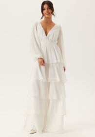 Goddiva Long Sleeve Tiered Maxi Dress