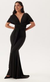 Goddiva Multi Tie Fishtail Maxi Dress