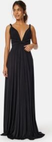 Goddiva Multi Tie Maxi Dress Black XXS (UK6)