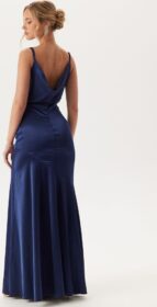 Goddiva Satin Cowl Neck Maxi Dress