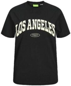 Jack & Jones Lyhythihainen t-paita Jack & Jones  T-shirt  coupe régulière col rond noir  EU S