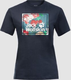 Jack Wolfskin Flower Logo Naisten T-Paita / XS Nigh Blue