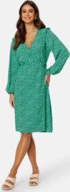 JDY Lillo LS Wrap Dress Kelly Green AOP:HEAR M