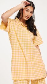 JJXX Keltainen – Jxchristel Linen Ss Long Shirt Wvn