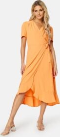 John Zack Short Sleeve Wrap Dress Orange XXS (UK6)