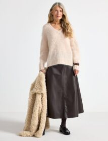 Lindex Levenevä midi-hame, keinonahkaa