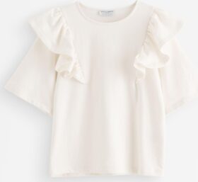 Lindex Lyhythihainen collegepaita jossa röyhelöt