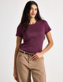 Lindex Lyhythihainen ribattu paita