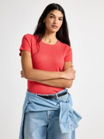 Lindex Lyhythihainen ribattu paita