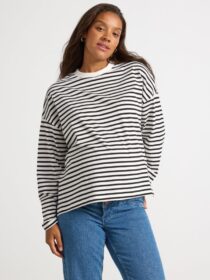 Lindex Pitkähihainen MOM-pusero, jossa raitoja