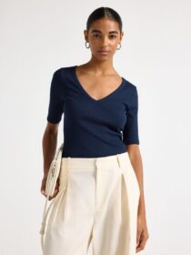 Lindex Ribattu lyhythihainen paita