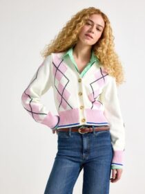 Lindex Ruutukuvioinen neuletakki