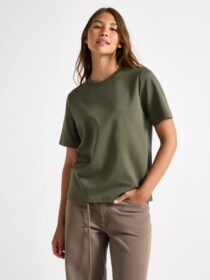 Lindex T-paita, paksua puuvillakangasta