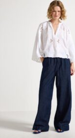 Lindex WIDE  denim-housut jossa joustava vyötärö