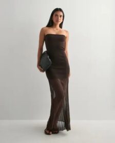 Malina Ruskea – Isola Drop Waist Sheer Knitted dress