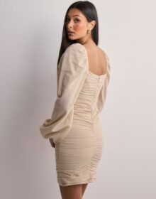 Nelly Beige – Little Ruched Dress