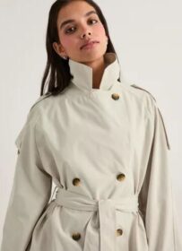 Nelly Beige – Short Trench Jacket