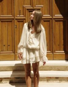 Nelly Champagne – Volume Frill Dress