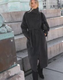 Nelly Harmaa – High Collar Belted Coat